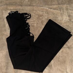 I.AM.GIA Black Flare Lace-Up Pants